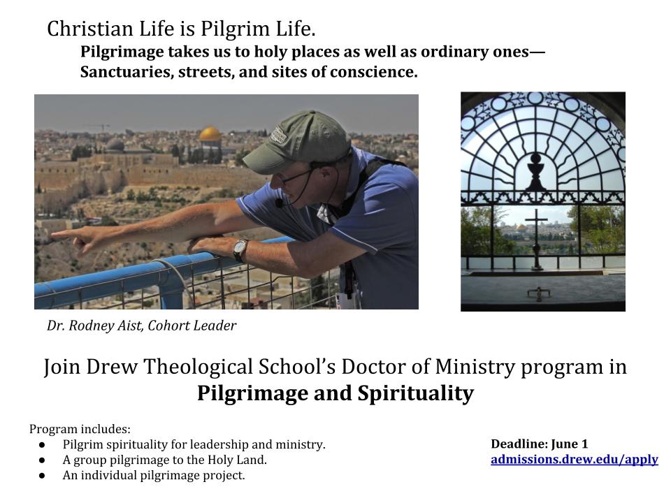 Cohort Leader: Doctor of Ministry in Pilgrimage and Spirituality (Drew Theological School)
I have previously been the cohort anchor for innovative Drew's Doctor in Ministry (DMin) in Pilgrimage and Spirituality. The degree program included a cohort trip to the Holy Land. Program partners included St George's College, Jerusalem and the International Coalition of Sites of Conscience (ICSC). 